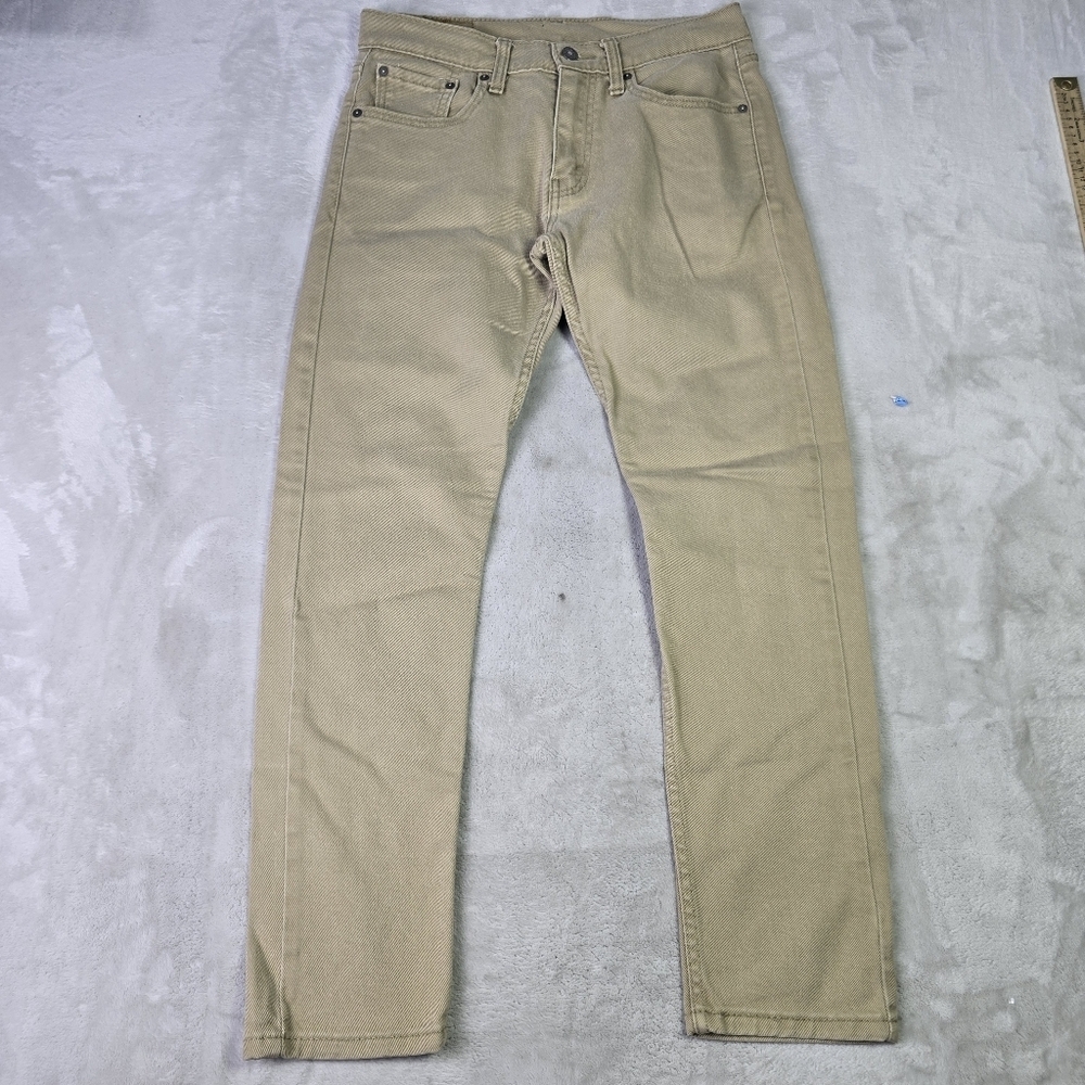 Levis 512 Slim Taper Jeans Mens 30x29 Khaki Stretch Denim Casual Pants Tan